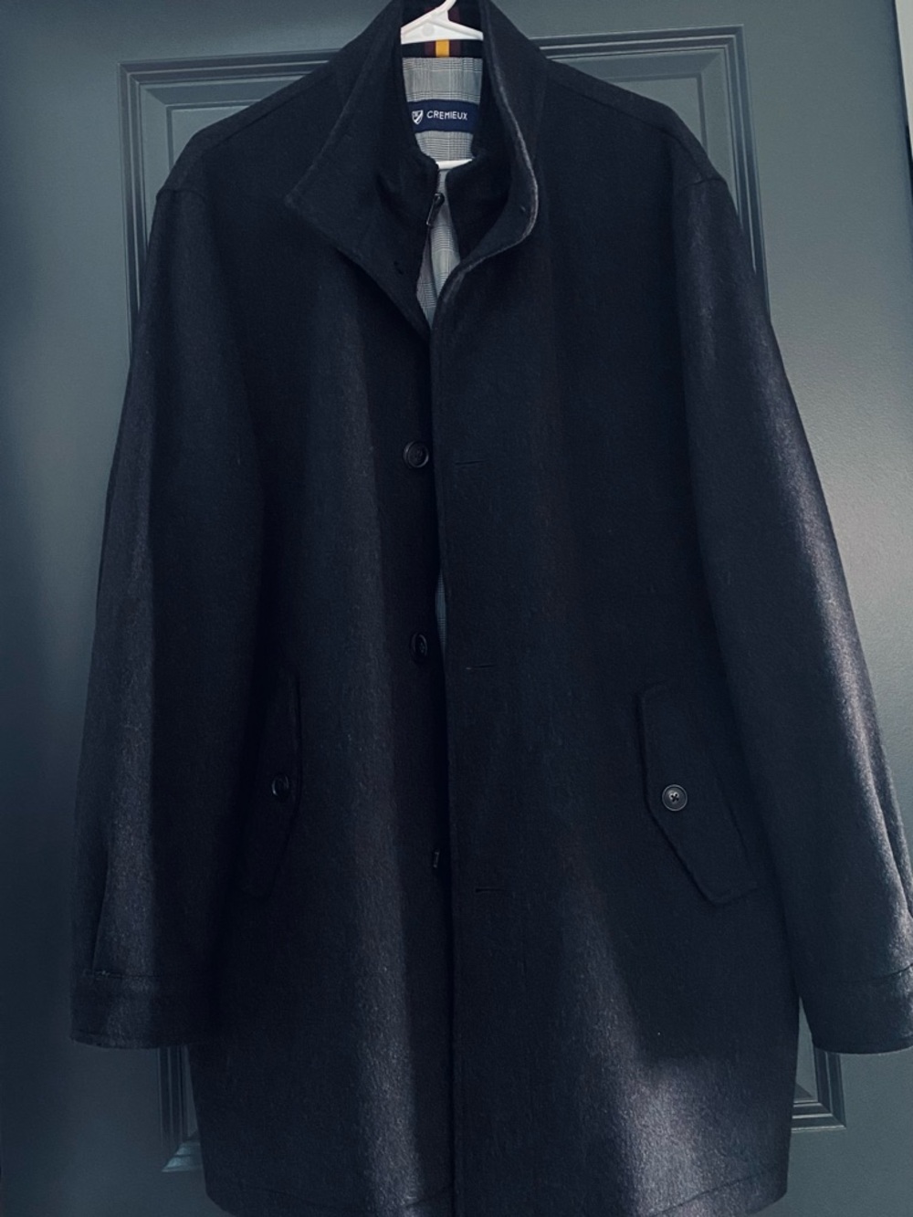 Men's Dark Grey Cremieux 100% Wool Coat